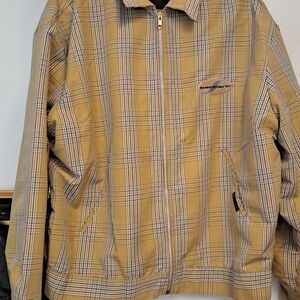 Men's Plaid Bomber Jacket in Mustard Yellow